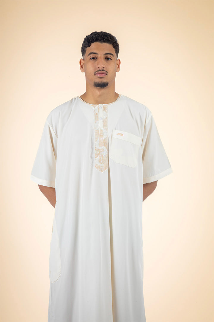 NabilQamis | Qamis manches courtes beige