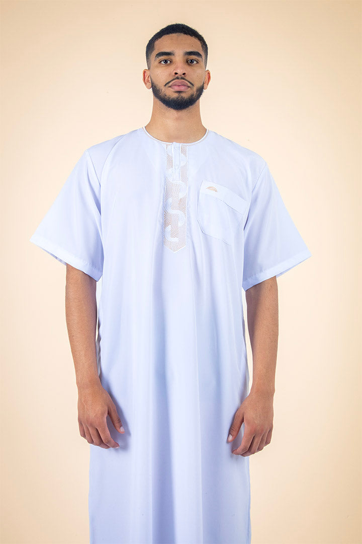 NabilQamis | Qamis manches courtes blanc