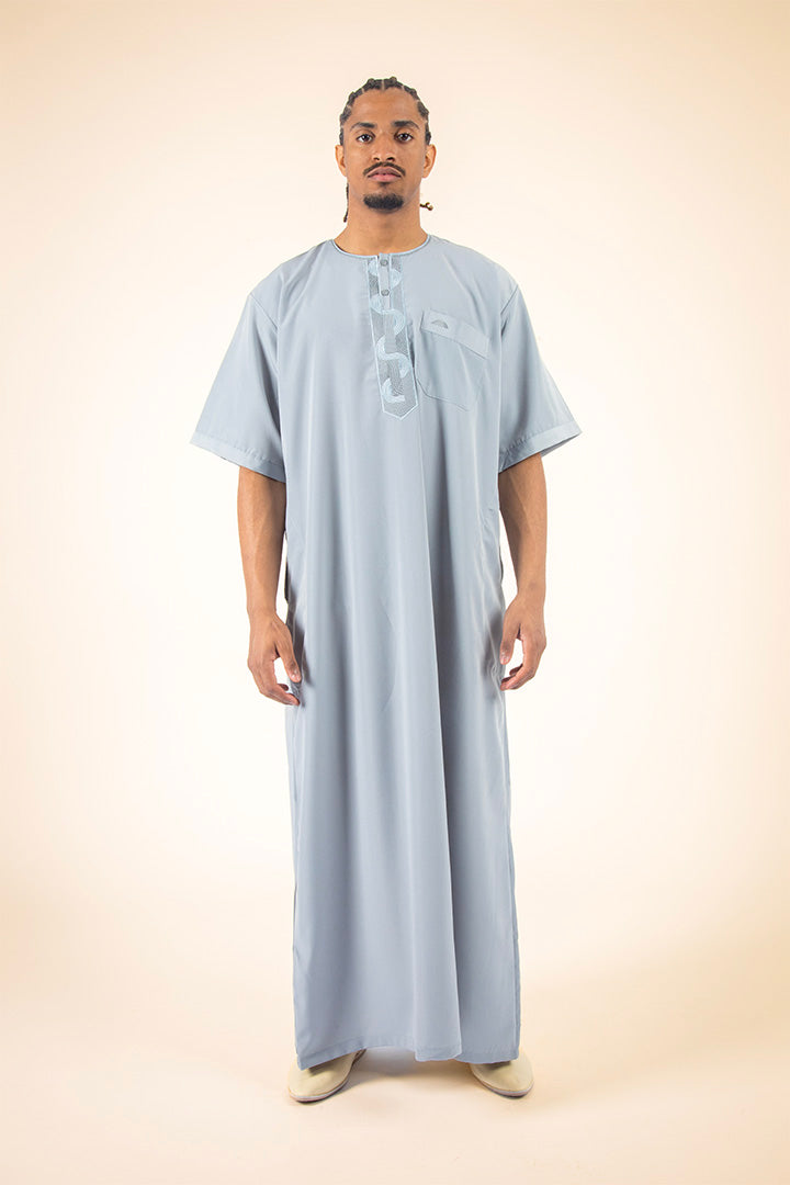 NabilQamis | Qamis manches courtes gris