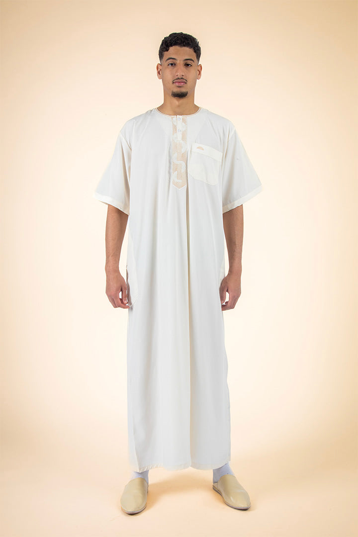 NabilQamis | Qamis manches courtes beige